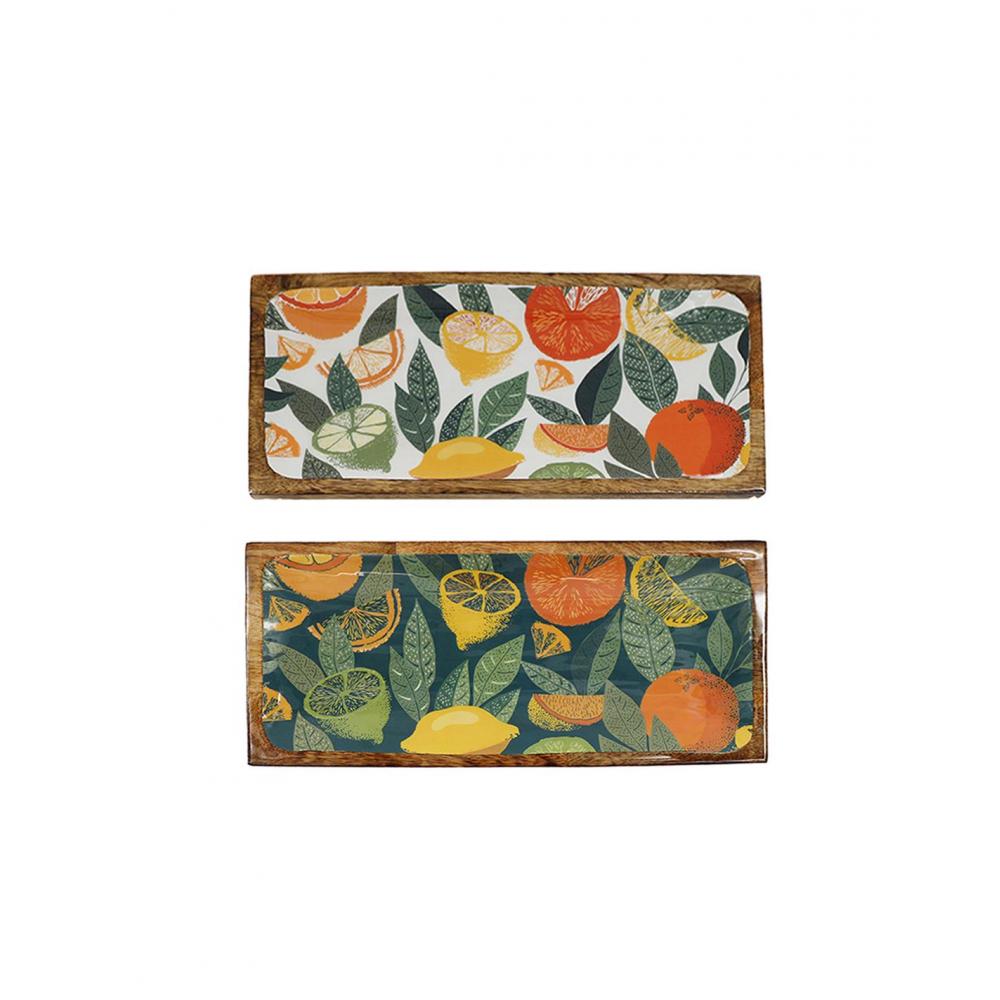 Πιατέλα mango enamel Λεμόνια/2σχέδια 40x19cm Plastona 014.KG3679
