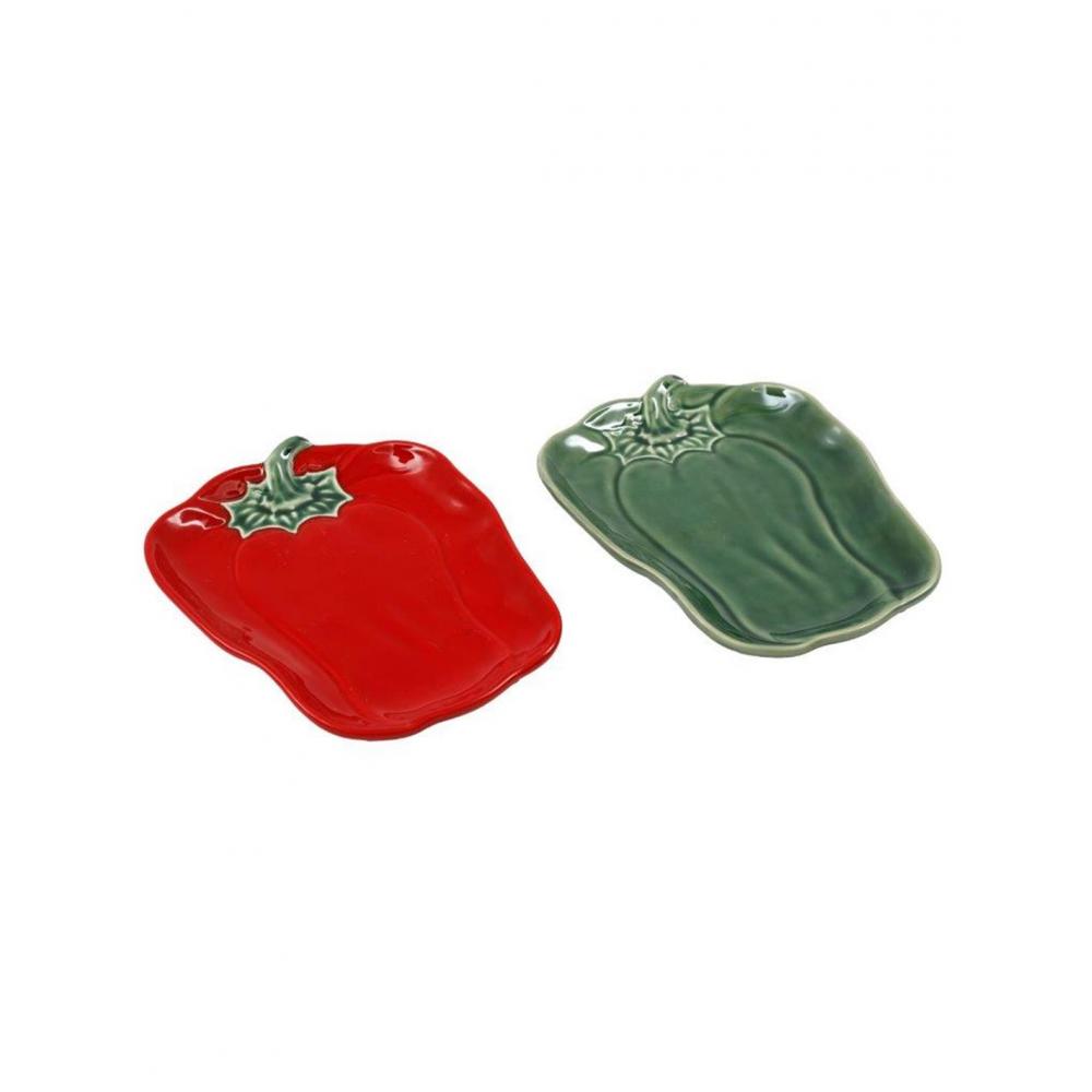 Πιατέλα πιπεριά 2χρώματα 22x17cm Plastona 014.KG3810