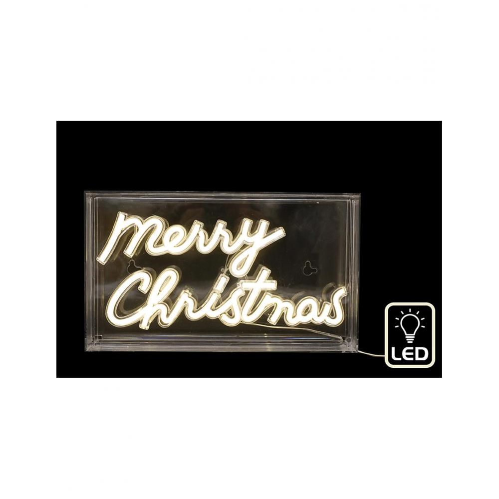 Πινακίδα neon Led MERRY XMAS 30,5x4.5x17.8cm Plastona 014.XM5721
