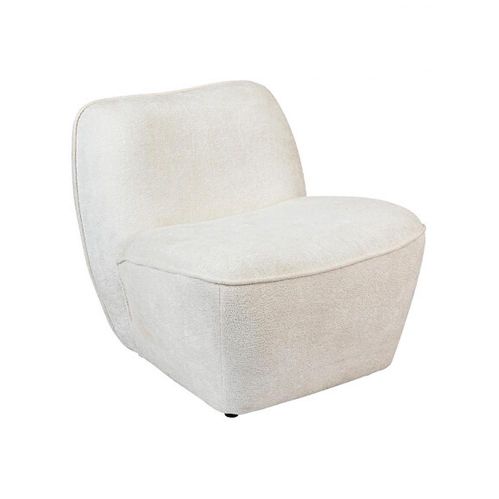 Πολυθρόνα λευκή chenille 81x73 x71 cm Plastona 07.202260A