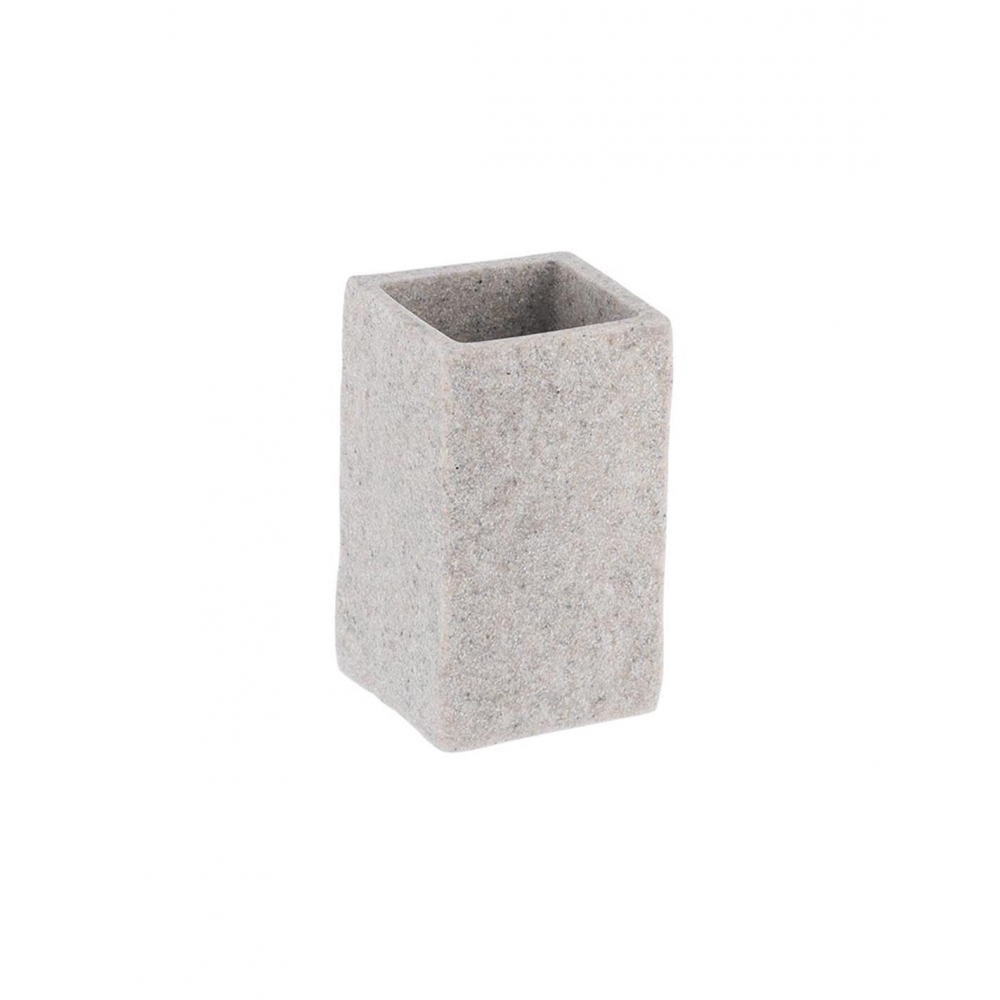 Ποτήρι μπάνιου polyresin τετρ.stone γκρι Plastona 06.61120180