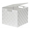 Κουτί αποθήκευσης Polyester λευκό με καπάκι 24X24X20cm Plastona 06.8412510002