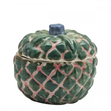 Artekko Kunka Πράσινο Βαζάκι Πορσελάνης με Καπάκι (6x6x7)cm