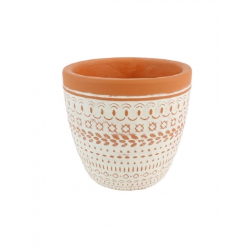 Κασπώ κεραμ.terracotta με λευκό σχ. 13,5Χ12,5
