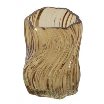 Κηροπήγιο γυαλ.καφέ 10x12,5CM