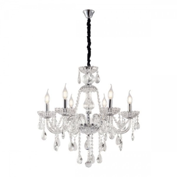 Artekko Chandelier Sisy Πολυέλαιος 8φωτος Ε14 με Διάφανο Κρύσταλλο (68x68x68)cm