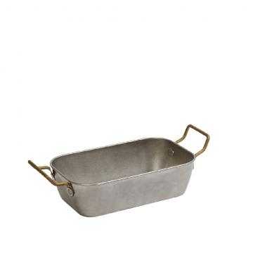 ANTIQUE STONEWASH GREY ΜΠΩΛ ΣΕΡΒΙΡΙΣΜΑΤΟΣ ΟΡΘ. ΜΕ 2 ΛΑΒΕΣ SS18/10 16(22 INCL. HANDLES)X10X4,5CM