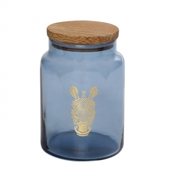 DIS. JUNGLE ZEBRA ΜΠΛΕ ΔΟΧΕΙΟ ΜΕ ΚΑΠΑΚΙ 890ML 10X14,5EK