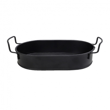 ΔΙΣΚΟΣ ΟΒΑΛ LARGE ΜΕΤΑΛ. ΜΕ ΛΑΒΕΣ ΜΑΥΡΟ 38(43 INCL. HANDLES)X21X5CM (smA)