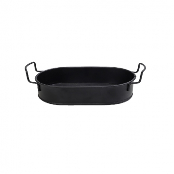 ΔΙΣΚΟΣ ΟΒΑΛ MEDIUM ΜΕΤΑΛ. ΜΕ ΛΑΒΕΣ ΜΑΥΡΟ 31(36 INCL. HANDLES)X18,5X5CM (smA)