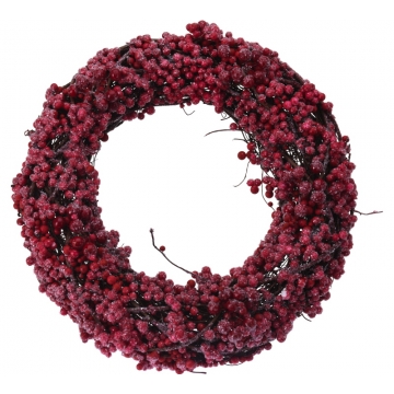 Στεφάνι με κόκκινα παγωμένα berries 33cm
