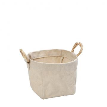 DIS. ΔΟΧΕΙΟ COTTON ΜΕ ΛΑΒΗ RATTAN 12Χ12Χ12ΕΚ