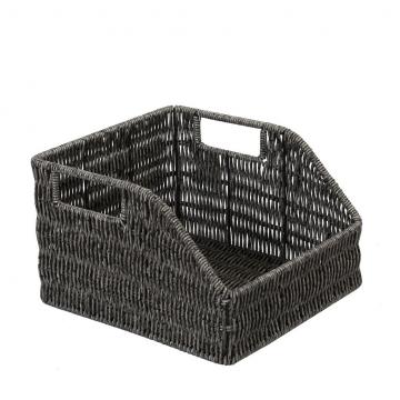 ΚΑΛΑΘΙ ΜΕ ΛΑΒΕΣ SYNTH. RATTAN ΓΚΡΙ 25Χ23Χ15ΕΚ