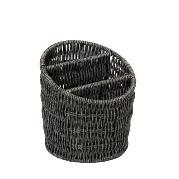 ΚΑΛΑΘΙ ΜΕ 3 ΔΙΑΧΩΡΙΣΤΙΚΑ SYNTH. RATTAN ΓΚΡΙ 15,5Χ15,5Χ16ΕΚ  (smA)