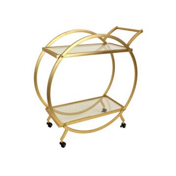 Στρογγυλό trolley bar, χρυσό, 72.5x74cm