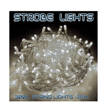 300Led Strobe σε σειρά, Διάφανο/4000k 30m.