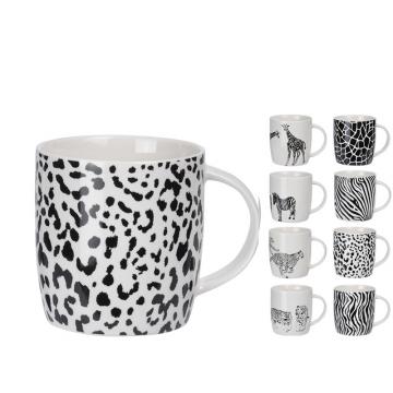 Κούπα "new bone",350ml, με animal print(8σχ.)σε λευκό/μαύρο 11,5x8,5x9