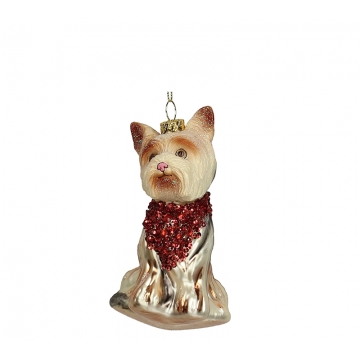 Γυάλινο στολίδι σκυλάκι "Maltese",11.4cm