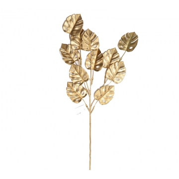 Φύλλα monstera, σατινέ χρυσό,75cm