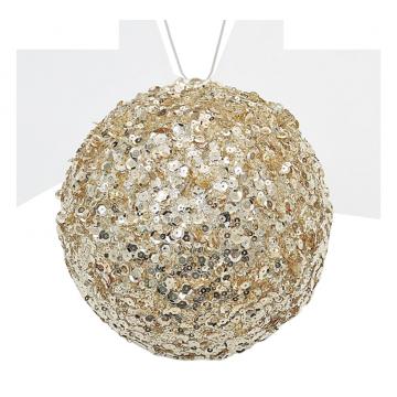 Sequin deco ball Champagne,10cm 