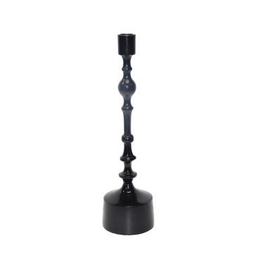 Κηροπήγιο αλουμινίου γυαλιστερό μαύρο 9.5x40cm
