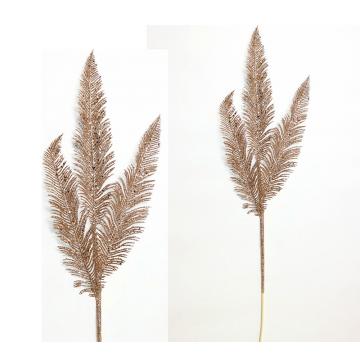 Κλαδί με φύλλα φτέρης & glitter 81cm, χρυσο