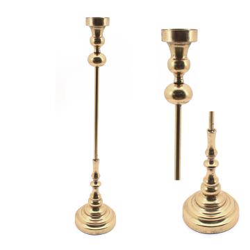 Metal tall candle holder gold 70cm