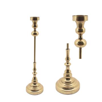 Metal tall candle holder gold 60cm