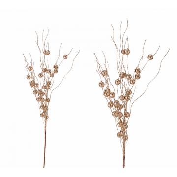 Κλαδί berries σαμπανί glitter 58cm