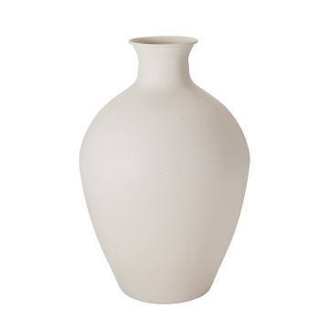 Μεταλλικό βάζο off-white με σαγρέ υφή 46cm