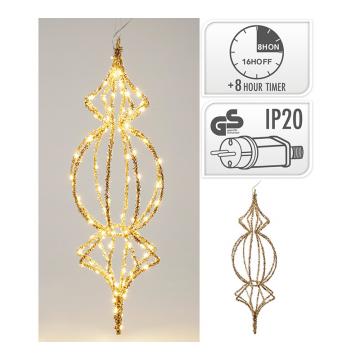 Στολίδι με τρέσα σχ. σταγόνα 120 LED, 60cm