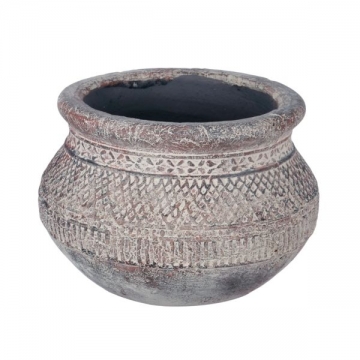 Artekko Pot Κασπώ από Τερακότα σε Γκρι Πατίνα (21x21x15)cm