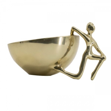 Artekko Figurine Χρυσό Μεταλλικό Διακοσμητικό Μπολ (17.8x13.3x10.5)cm