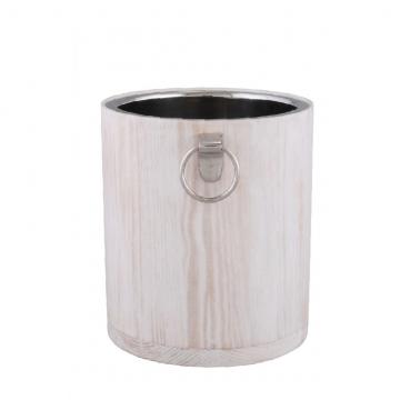 ΣΑΜΠΑΝΙΕΡΑ MANGO WOOD ΛΕΥΚΗ ΜΕ ΑΝΟΞΕΙΔΩΤΟ ΕΣΩΤΕΡΙΚΟ ΚΑΙ ΧΕΡΟΥΛΙ ΑΛΟΥΜ. 25,5Χ31,5Χ28CM