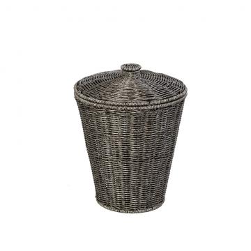 ΔΟΧΕΙΟ ΜΕ ΚΑΠΑΚΙ SYNTH. RATTAN ΓΚΡΙ 20Χ20Χ24ΕΚ