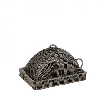 ΔΙΣΚΟΣ ΟΡΘ. ΜΕ ΚΑΠ. SYNTH. RATTAN ΓΚΡΙ 29Χ19Χ14ΕΚ