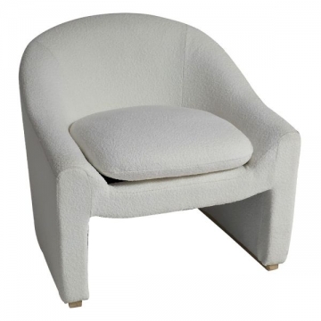 Artekko Cloud Λευκή Υφασμάτινη Μπουκλέ Πολυθρόνα (76x76x71)cm