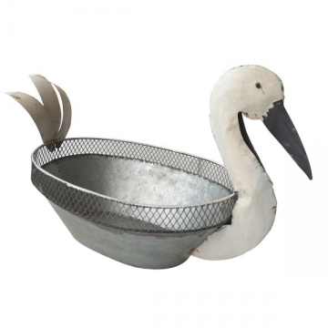 Artekko Planter Λευκό Μεταλλικό Κασπώ σε Σχήμα Πτηνού (43x23x28)cm