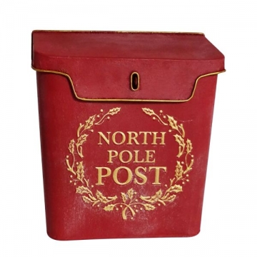 Artekko Xmas Mailbox Κόκκινο Μεταλλικό Γραμματοκιβώτιο (27x10x30)cm