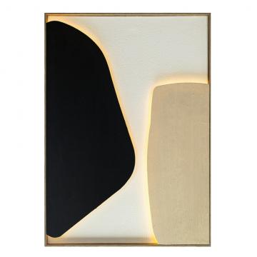 ΠΙΝΑΚΑΣ ΣΕ ΚΑΜΒΑ ΜΕ ΦΩΤΙΣΜΟ LED ΜΠΕΖ ΜΑΥΡΟΣ PS/MDF 50X70ΕΚ.