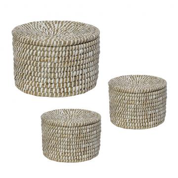 ΔΟΧΕΙΟ ΣΤΡΟΓΓ.ΜΕ ΚΑΠΑΚΙ KANS GRASS ΣΕΤ/3 35X25/30X21/25X17EK