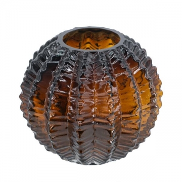 Artekko Briar Amber Καφέ Γυάλινο Διακοσμητικό Βάζο (17x17x15.5)cm
