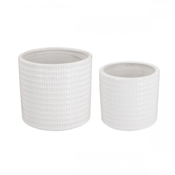 Artekko Planter Λευκά Κεραμικά Κασπώ (18x18x17)cm 2 pcs