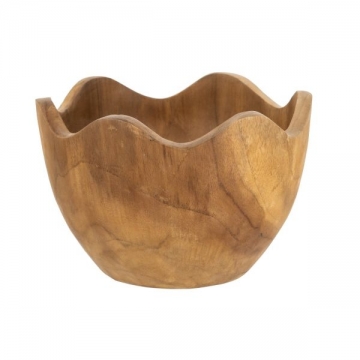 Artekko Woody Καφέ Διακοσμητικό Μπολ από Ξύλο Teak (26x26x14)cm