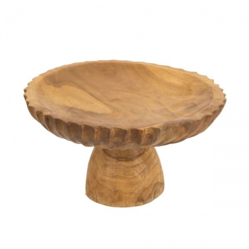 Artekko Woody Καφέ Διακοσμητική Πιατέλα από Ξύλο Teak (30x30x14)cm