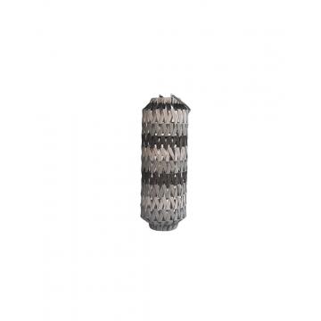 Φανάρι τεχνητό rattan με γυαλί μαύρο-γκρι Φ25Η70CM