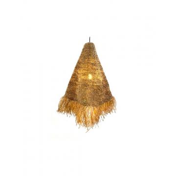 Φωτιστικό οροφής AFRICA corn husk με κρόσια raffia 30Χ90