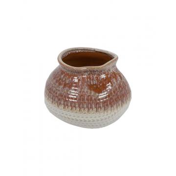 Κασπώ κεραμικό καφέ/μπεζ 24,3x20,2cm
