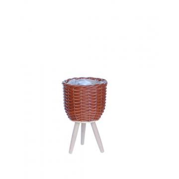 Κασπώ rattan καφέ σε τρίποδο 20Χ18/34