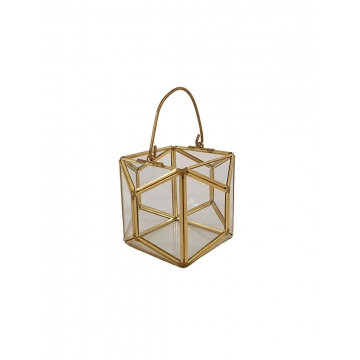 Κηροπήγιο gold cube 12Χ12Χ9